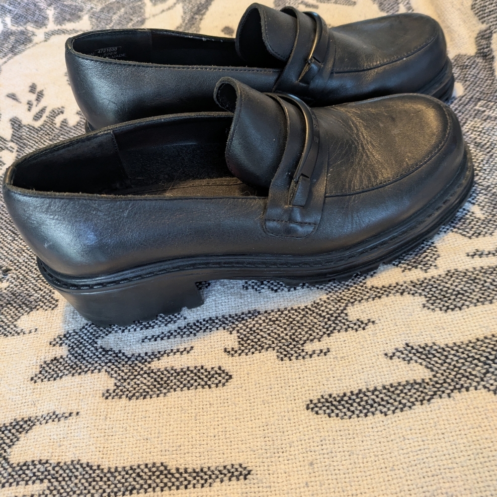 90s Y2K Esprit Classic Black Platform Grunge  Loafer